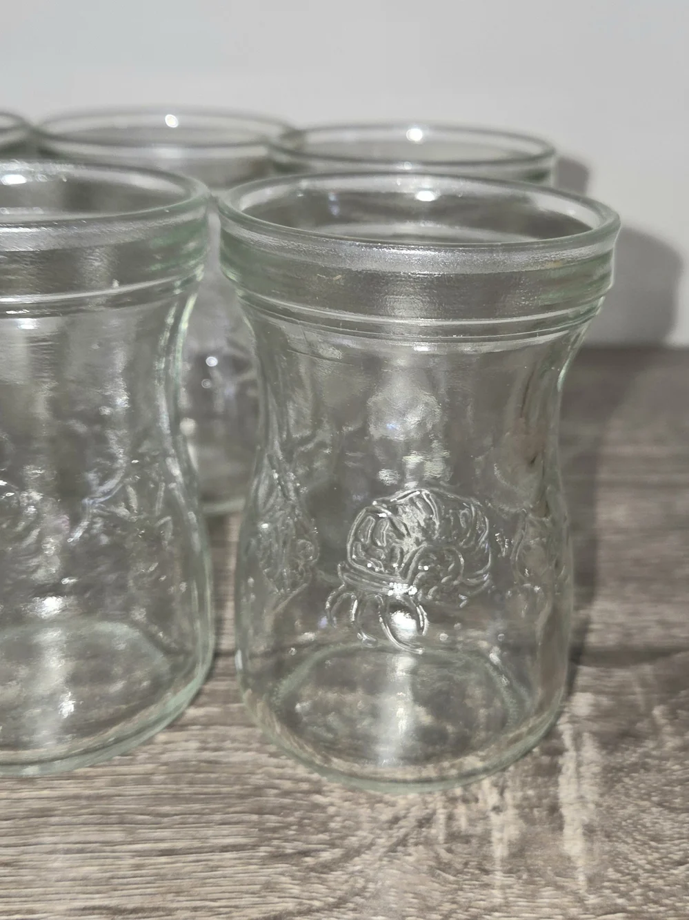 Set of 6 Mini Ball Jars Embossed with Sea Creatures 3 1/4